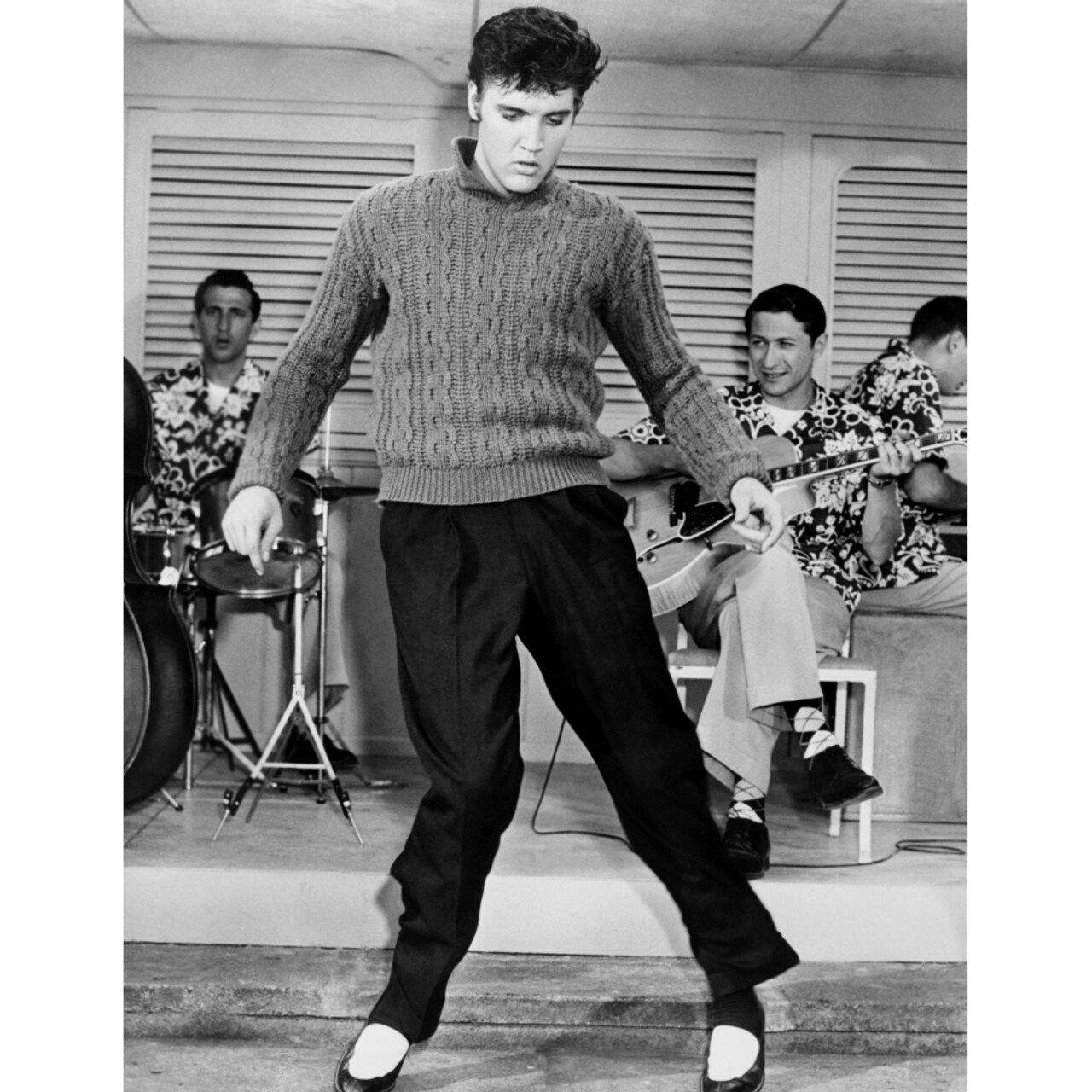 Posterazzi Jailhouse Rock Elvis Presley Rear From Left: D.J. Fontana Scotty Moore 1957 Poster Print